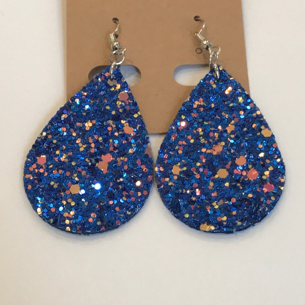 🆕Blue Glitter Teardrop Earrings